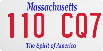 MA license plate 110CQ7