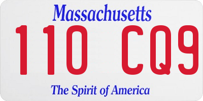 MA license plate 110CQ9