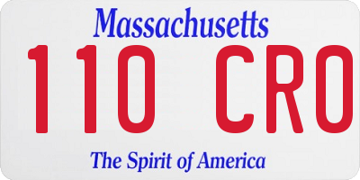 MA license plate 110CR0