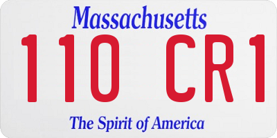 MA license plate 110CR1