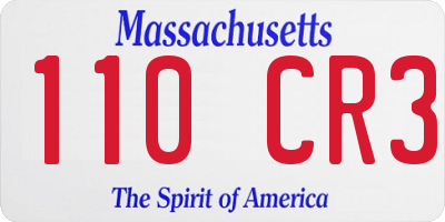 MA license plate 110CR3