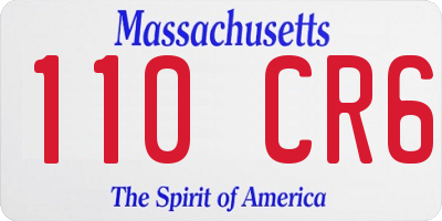 MA license plate 110CR6