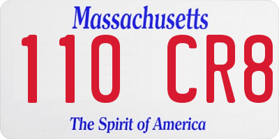 MA license plate 110CR8