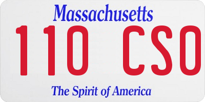 MA license plate 110CS0