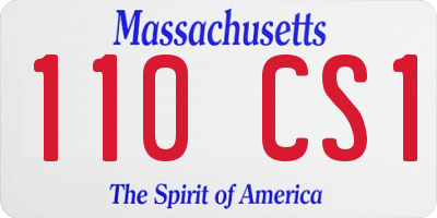 MA license plate 110CS1
