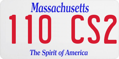 MA license plate 110CS2