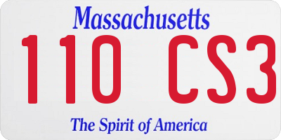 MA license plate 110CS3