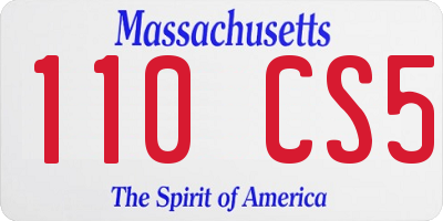 MA license plate 110CS5