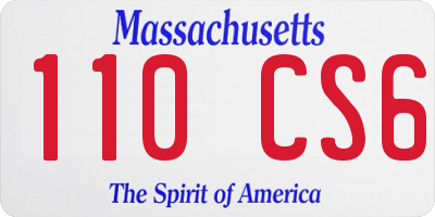 MA license plate 110CS6