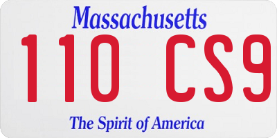 MA license plate 110CS9