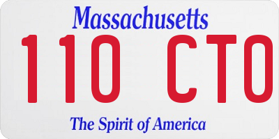 MA license plate 110CT0
