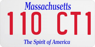 MA license plate 110CT1