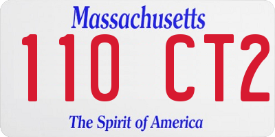 MA license plate 110CT2