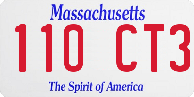 MA license plate 110CT3