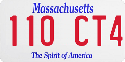 MA license plate 110CT4
