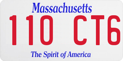 MA license plate 110CT6