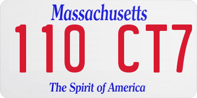 MA license plate 110CT7