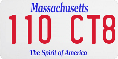 MA license plate 110CT8