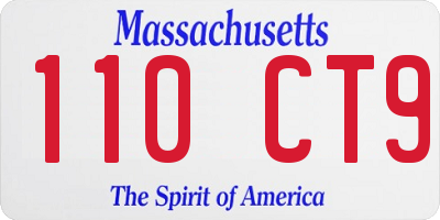 MA license plate 110CT9