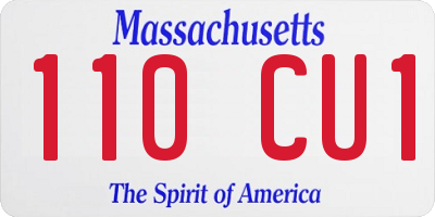 MA license plate 110CU1