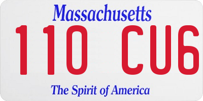 MA license plate 110CU6