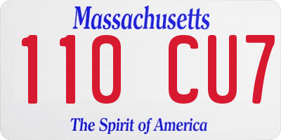 MA license plate 110CU7