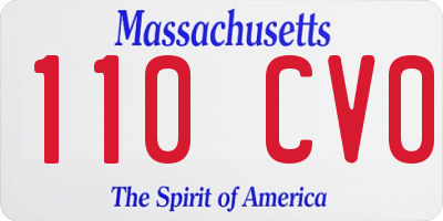 MA license plate 110CV0