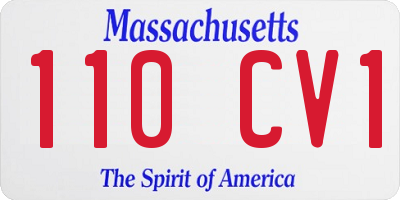 MA license plate 110CV1