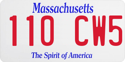 MA license plate 110CW5