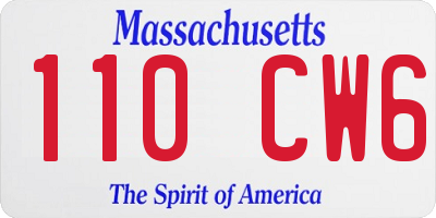 MA license plate 110CW6