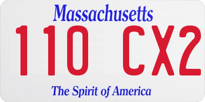 MA license plate 110CX2