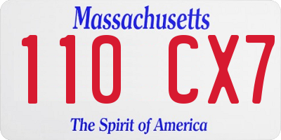 MA license plate 110CX7