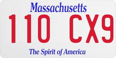 MA license plate 110CX9