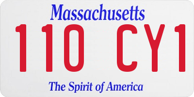 MA license plate 110CY1