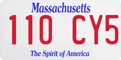 MA license plate 110CY5