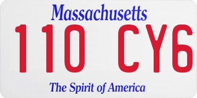 MA license plate 110CY6