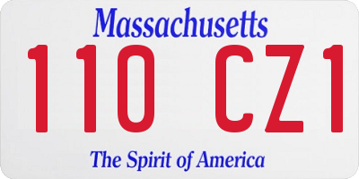 MA license plate 110CZ1