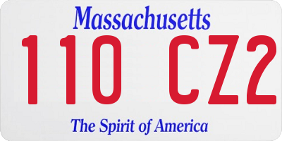 MA license plate 110CZ2