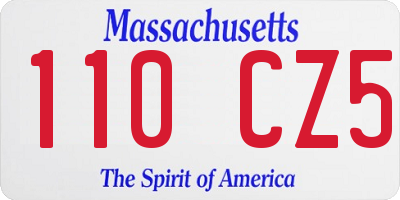 MA license plate 110CZ5