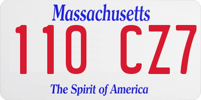 MA license plate 110CZ7