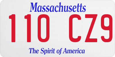MA license plate 110CZ9
