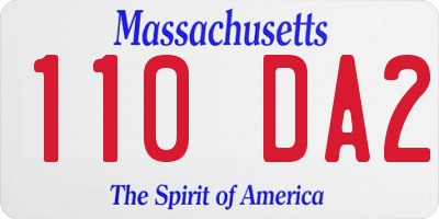 MA license plate 110DA2