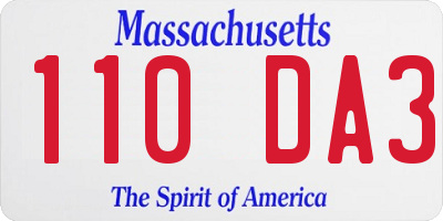 MA license plate 110DA3