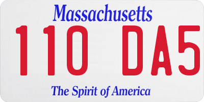 MA license plate 110DA5