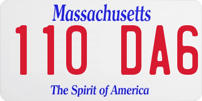 MA license plate 110DA6