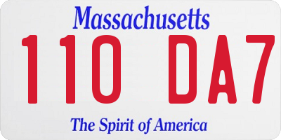 MA license plate 110DA7