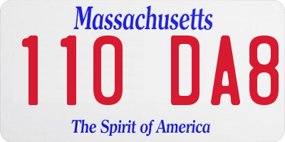 MA license plate 110DA8