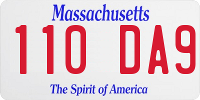 MA license plate 110DA9