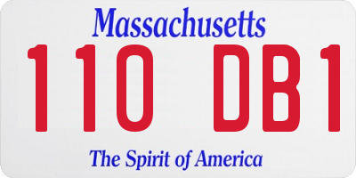 MA license plate 110DB1