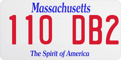 MA license plate 110DB2